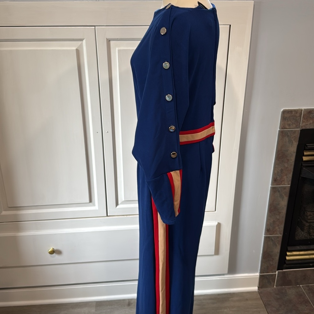New York & Company Blue Jumpsuit Size L - Picture 4 of 7